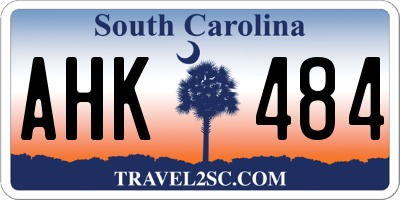 SC license plate AHK484