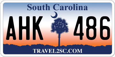 SC license plate AHK486