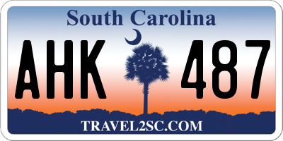 SC license plate AHK487