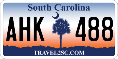 SC license plate AHK488