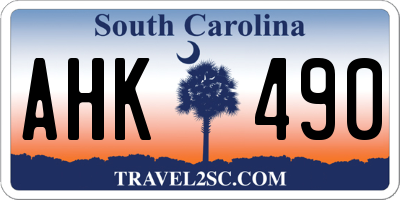 SC license plate AHK490