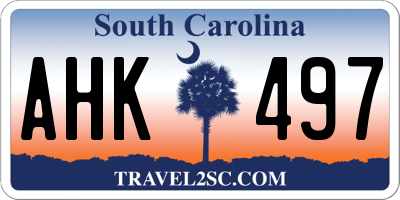 SC license plate AHK497