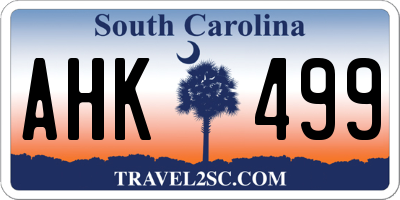 SC license plate AHK499