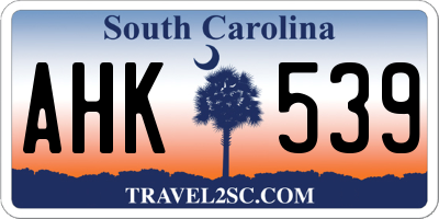 SC license plate AHK539
