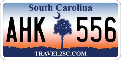 SC license plate AHK556