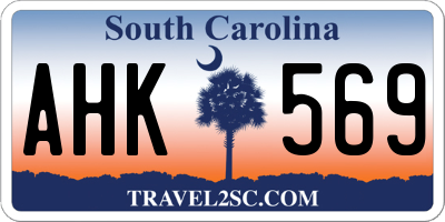 SC license plate AHK569