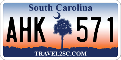 SC license plate AHK571
