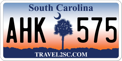 SC license plate AHK575