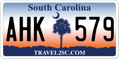 SC license plate AHK579