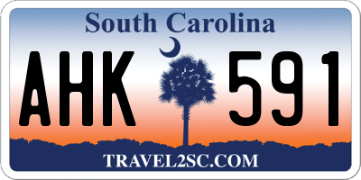SC license plate AHK591
