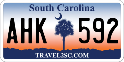 SC license plate AHK592