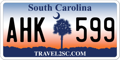 SC license plate AHK599