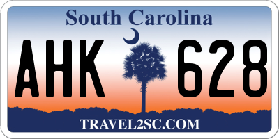 SC license plate AHK628