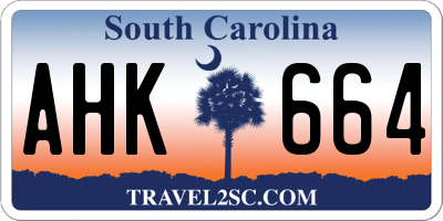 SC license plate AHK664