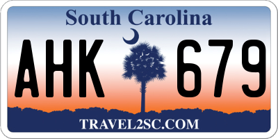 SC license plate AHK679