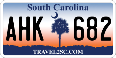 SC license plate AHK682