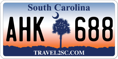 SC license plate AHK688