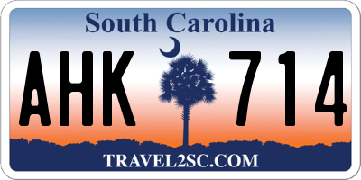 SC license plate AHK714