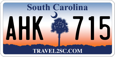 SC license plate AHK715