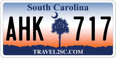 SC license plate AHK717