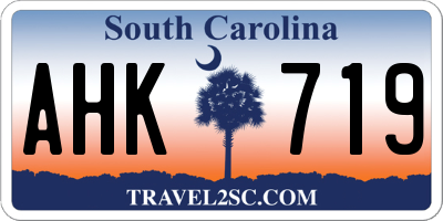 SC license plate AHK719
