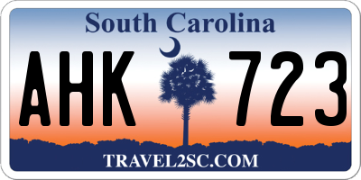 SC license plate AHK723