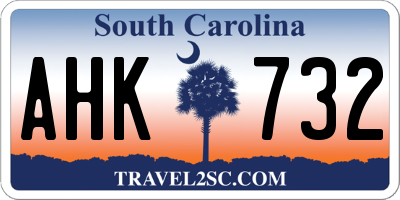 SC license plate AHK732