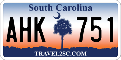 SC license plate AHK751