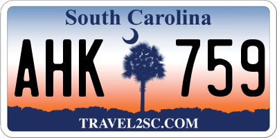 SC license plate AHK759