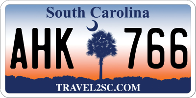 SC license plate AHK766
