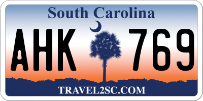 SC license plate AHK769