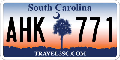 SC license plate AHK771
