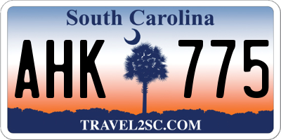 SC license plate AHK775