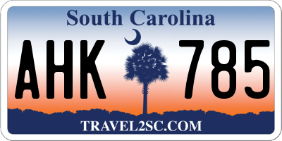 SC license plate AHK785