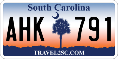SC license plate AHK791