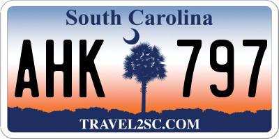 SC license plate AHK797