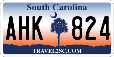 SC license plate AHK824