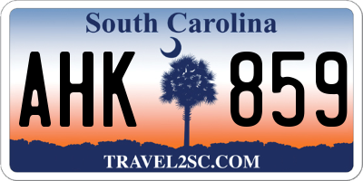 SC license plate AHK859