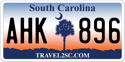 SC license plate AHK896