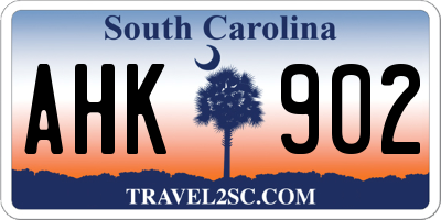 SC license plate AHK902