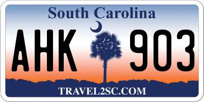 SC license plate AHK903