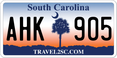 SC license plate AHK905