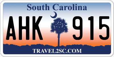 SC license plate AHK915