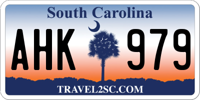 SC license plate AHK979