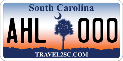 SC license plate AHL000