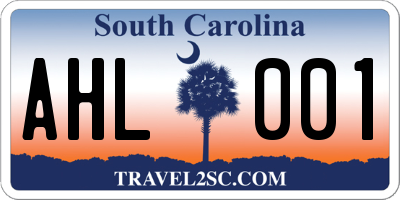 SC license plate AHL001