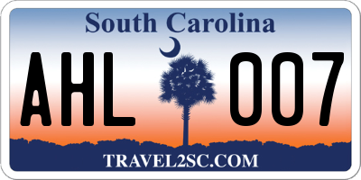 SC license plate AHL007