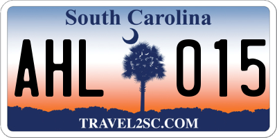 SC license plate AHL015
