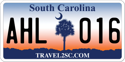 SC license plate AHL016