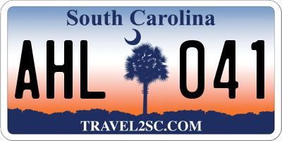 SC license plate AHL041